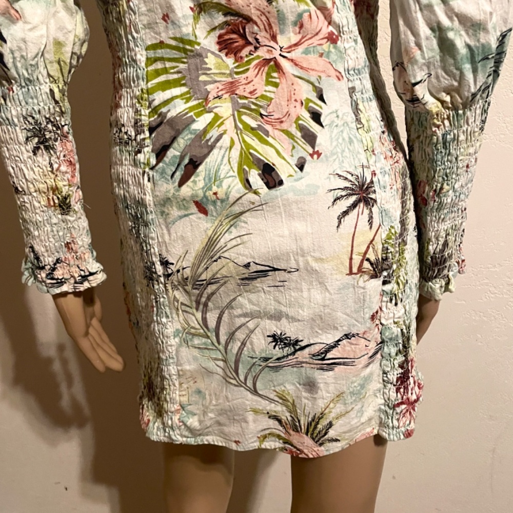 Asos Design Button Through Shirred Mini Dress In … - image 5